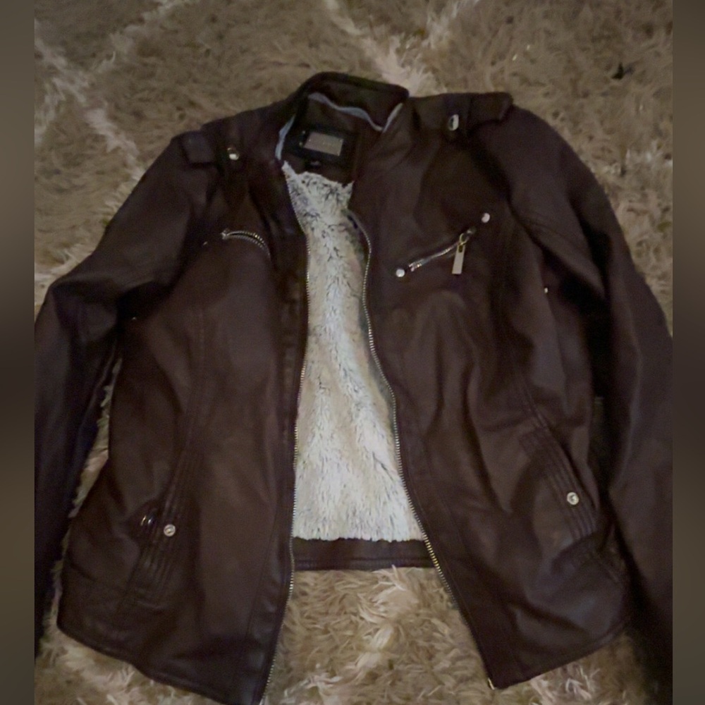 Red/mahogany Leather Jacket - Picture 4 of 16
